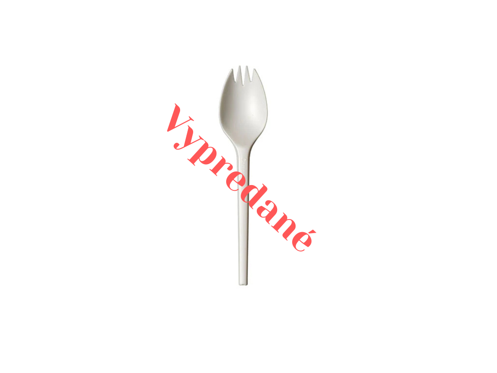 Príbory - Bio PLA rozložiteľná "Spork" lyžičkovidlička biela - 50/balenie - Greenstic-sk