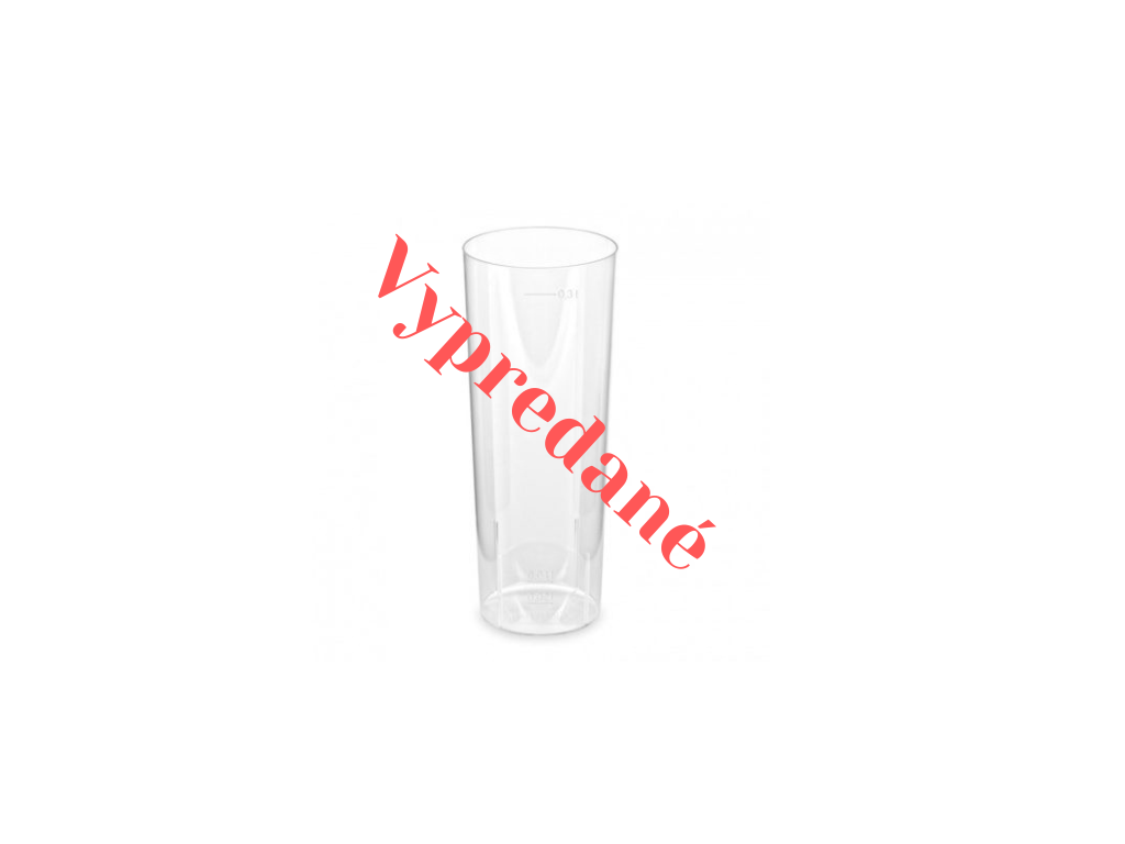 PLA poháre - Plastový pohár Longdrink, 0,3l, priesvitný, 12 ks/bal - Greenstic-sk