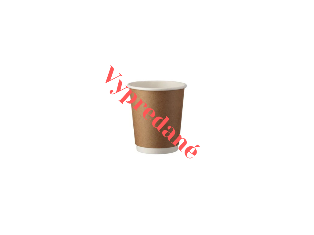 Papierové poháre - Kraft dvojstenný papierový pohár, biely 250 ml - 8oz - 25 ks/balenie - Greenstic-sk