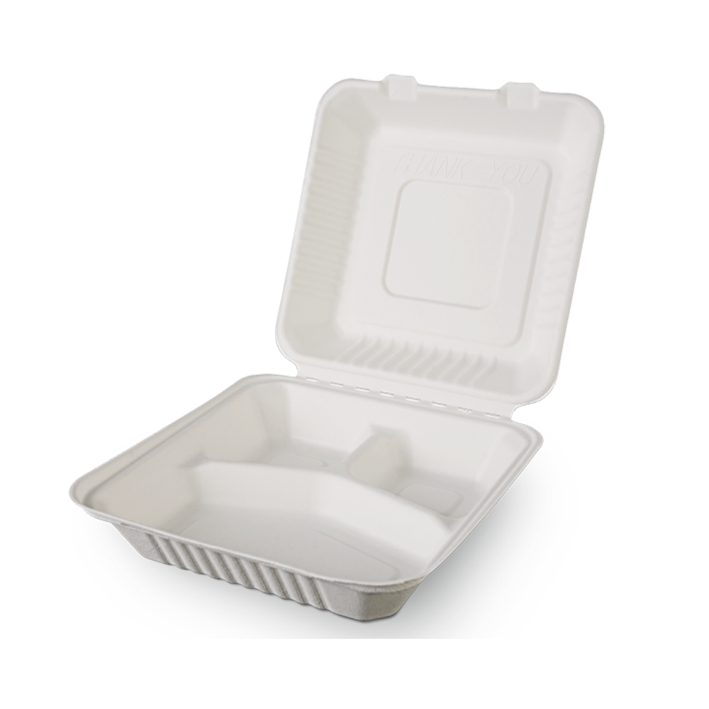 Menubox z cukrovej trstiny - Menu box z cukrovej trstiny 3-dielny MAXI (HP4) - 100/balenie - Greenstic-sk