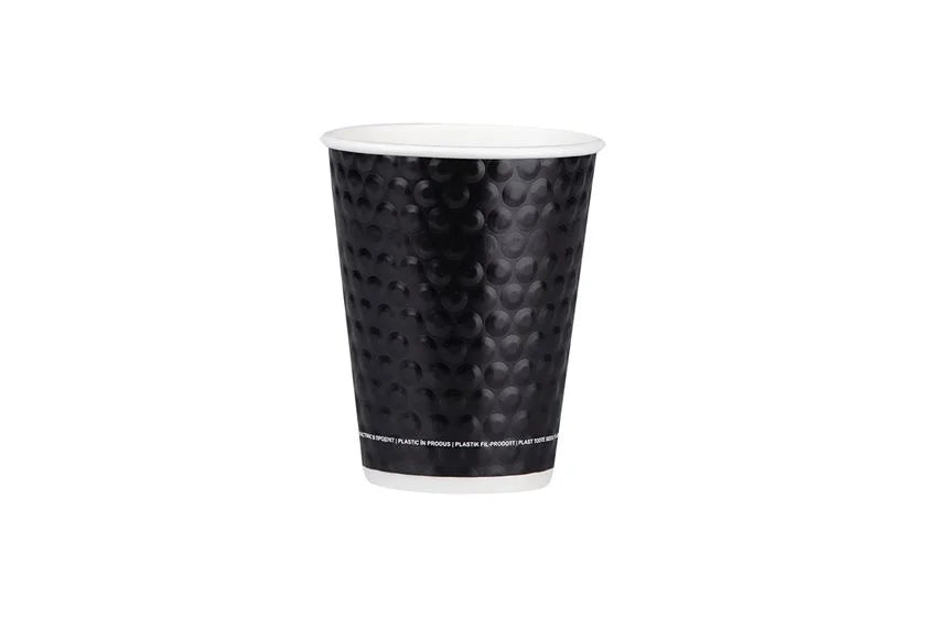 Papierové poháre - Duplafalú papírpohár fekete 'BUBBLE' 8oz - 25 db/cs - Greenstic-sk