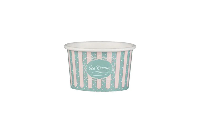  - Papierová miska na zmrzlinu zelená/ružová 4oz - 50 ks/balenie - Greenstic-sk