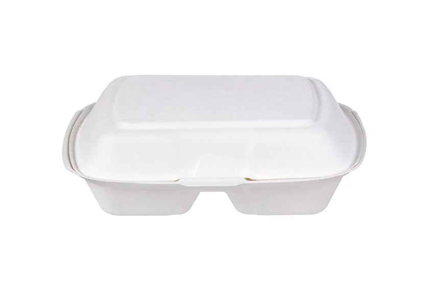 Menubox z cukrovej trstiny - Dvojdielny box z cukrovej trstiny (23x20 cm) - 100 ks/balenie - Greenstic-sk