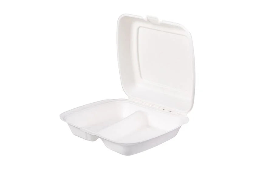 Menubox z cukrovej trstiny - Dvojdielny box z cukrovej trstiny (23x20 cm) - 100 ks/balenie - Greenstic-sk