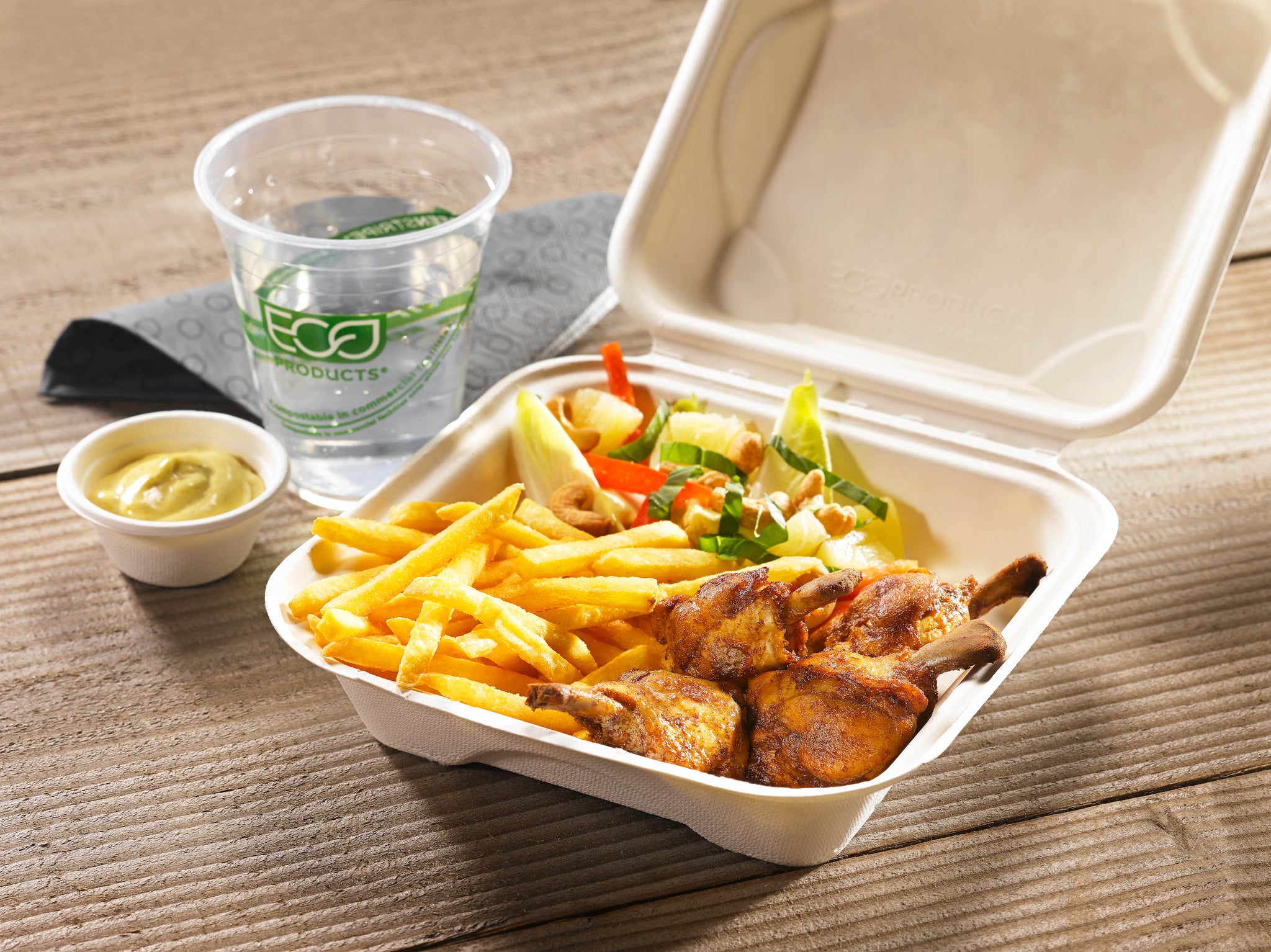 Menubox z cukrovej trstiny - Menu box z cukrovej trstiny 3-dielny (HP4) - 50/balenie - Greenstic-sk