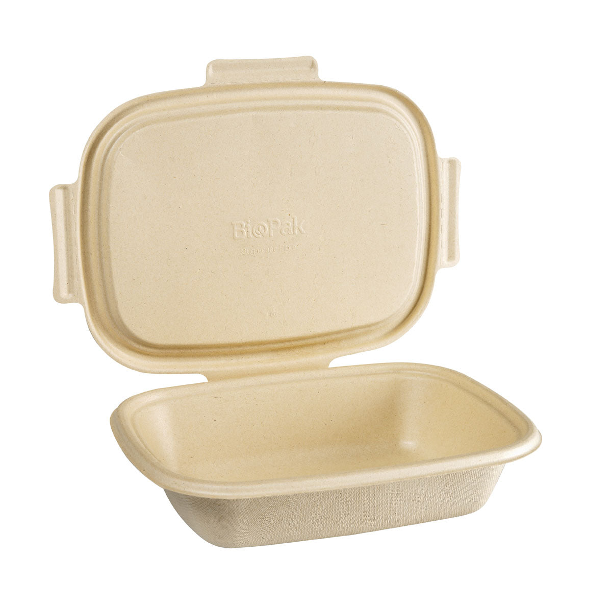 Menubox z cukrovej trstiny - Clamshell zaklápací menu box, obdĺžnik PREMIUM 1200 ml - 50/balenie - Greenstic-sk