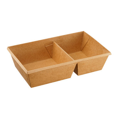 Kraft papierové misky - Eco-tray dvojdielny kraft 800 ml - 50/balenie - Greenstic-sk